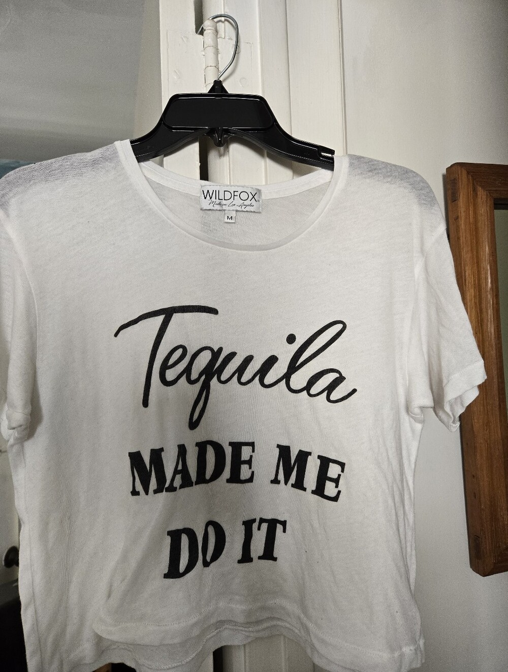 WILDFOX🤍🖤🇺🇲 Tequila Made Me Do It White Tee Like New